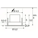 SLV ceiling recessed luminaire NEW TRIA® 45 round, suitable for VDU workstation IP20, black, lacquered 