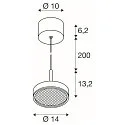 SLV pendant luminaire GRIP! FLAT IP20, black, white dimmable
