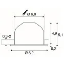 SLV ceiling recessed luminaire NEW TRIA® 68 AIRTIGHT suitable for VDU workstation IP23, black, lacquered dimmable