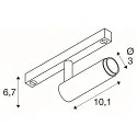 SLV track spot GRIP! S suitable for VDU workstation IP20, black, white, lacquered dimmable