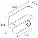 SLV ceiling luminaire GRIP!S SINGLE suitable for VDU workstation IP20, bronze, black, lacquered dimmable