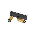 SLV ceiling luminaire GRIP!S DOUBLE suitable for VDU workstation IP20, gold, black, lacquered dimmable