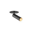 SLV ceiling recessed luminaire GRIP!S cylindrical, suitable for VDU workstation IP20, gold, black, lacquered dimmable