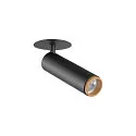 SLV ceiling recessed luminaire GRIP!M cylindrical IP20, gold, black, lacquered dimmable