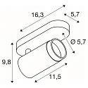 SLV ceiling luminaire GRIP! L SPOT CL SINGLE cylindrical GU10 IP20, gold, black, lacquered dimmable