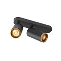 ceiling luminaire GRIP! L SPOT CL DOUBLE cylindrical GU10 IP20, gold, black, lacquered dimmable
