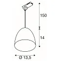 SLV 3-phase luminaire PARA CONE 14 GU10 IP20, aluminium dimmable