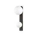SLV wall luminaire SUN WL DOUBLE round G9 IP20, black, lacquered dimmable