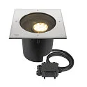 floor recessed luminaire DASAR® XL DALI swivelling, square, asymmetrical, dimmable IP65/IP67, stainless steel dimmable