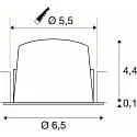 SLV ceiling recessed luminaire NUMINOS® XS suitable for VDU workstation IP20, white dimmable