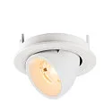SLV ceiling recessed luminaire NUMINOS® GIMBLE S round, suitable for VDU workstation IP20, white, lacquered dimmable