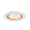 SLV ceiling recessed luminaire NUMINOS® GIMBLE S round, suitable for VDU workstation IP20, white, lacquered dimmable