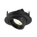 SLV ceiling recessed luminaire NUMINOS® GIMBLE S round, suitable for VDU workstation IP20, black, lacquered dimmable