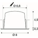 SLV ceiling recessed luminaire NUMINOS® S suitable for VDU workstation IP20, black, white dimmable