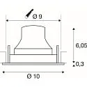 SLV ceiling recessed luminaire NUMINOS® MOVE S swivelling, suitable for VDU workstation IP20, chrome, white dimmable