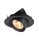 SLV ceiling recessed luminaire NUMINOS® GIMBLE M suitable for VDU workstation IP20, black, lacquered dimmable