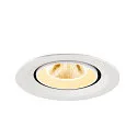 SLV ceiling recessed luminaire NUMINOS® GIMBLE M suitable for VDU workstation IP20, white, lacquered dimmable
