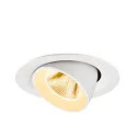 SLV ceiling recessed luminaire NUMINOS® GIMBLE M suitable for VDU workstation IP20, white, lacquered dimmable