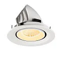 SLV ceiling recessed luminaire NUMINOS® GIMBLE M suitable for VDU workstation IP20, white, lacquered dimmable