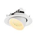 SLV ceiling recessed luminaire NUMINOS® GIMBLE M suitable for VDU workstation IP20, white, lacquered dimmable
