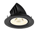 SLV ceiling recessed luminaire NUMINOS® GIMBLE M suitable for VDU workstation IP20, black, white, lacquered dimmable