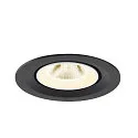 SLV ceiling recessed luminaire NUMINOS® GIMBLE M suitable for VDU workstation IP20, black, white, lacquered dimmable