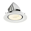 SLV ceiling recessed luminaire NUMINOS® GIMBLE M suitable for VDU workstation IP20, white, lacquered dimmable