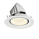 SLV ceiling recessed luminaire NUMINOS® GIMBLE M suitable for VDU workstation IP20, white, lacquered dimmable