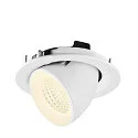 SLV ceiling recessed luminaire NUMINOS® GIMBLE M suitable for VDU workstation IP20, white, lacquered dimmable