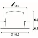 ceiling recessed luminaire NUMINOS® M suitable for VDU workstation IP20, chrome, black dimmable