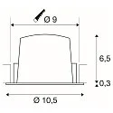 SLV ceiling recessed luminaire NUMINOS® M round, suitable for VDU workstation IP20, black, white, lacquered dimmable