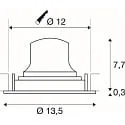 SLV ceiling recessed luminaire NUMINOS® MOVE M swivelling, suitable for VDU workstation IP20, chrome, black dimmable