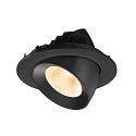 ceiling recessed luminaire NUMINOS® GIMBLE L round, suitable for VDU workstation IP20, black, lacquered dimmable