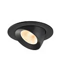 ceiling recessed luminaire NUMINOS® GIMBLE L round, suitable for VDU workstation IP20, black, lacquered dimmable
