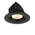 SLV ceiling recessed luminaire NUMINOS® GIMBLE L round, suitable for VDU workstation IP20, black, lacquered dimmable