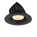 SLV ceiling recessed luminaire NUMINOS® GIMBLE L round, suitable for VDU workstation IP20, black, lacquered dimmable