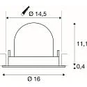 SLV recessed spotlight NUMINOS® GIMBLE L swivelling, suitable for VDU workstation IP20, chrome, white dimmable