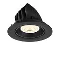 SLV ceiling recessed luminaire NUMINOS® GIMBLE L round, suitable for VDU workstation IP20, black, lacquered dimmable