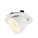 SLV ceiling recessed luminaire NUMINOS® GIMBLE L round, suitable for VDU workstation IP20, white, lacquered dimmable