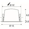ceiling recessed luminaire NUMINOS® L suitable for VDU workstation IP20, chrome, black dimmable