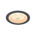 ceiling recessed luminaire NUMINOS® L round, suitable for VDU workstation IP20, black, white, lacquered dimmable