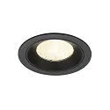 ceiling recessed luminaire NUMINOS® L round, suitable for VDU workstation IP20, black, lacquered dimmable