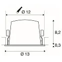SLV ceiling recessed luminaire NUMINOS® L round, suitable for VDU workstation IP20, black, white, lacquered dimmable