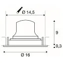 SLV ceiling recessed luminaire NUMINOS® MOVE L round, suitable for VDU workstation IP20, white, lacquered dimmable
