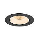 SLV ceiling recessed luminaire NUMINOS® GIMBLE XL suitable for VDU workstation IP20, black, white, lacquered dimmable