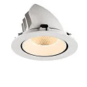 SLV ceiling recessed luminaire NUMINOS® GIMBLE XL suitable for VDU workstation IP20, white, lacquered dimmable