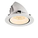 SLV ceiling recessed luminaire NUMINOS® GIMBLE XL suitable for VDU workstation IP20, white, lacquered dimmable