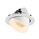 SLV ceiling recessed luminaire NUMINOS® GIMBLE XL suitable for VDU workstation IP20, white, lacquered dimmable