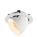 SLV ceiling recessed luminaire NUMINOS® GIMBLE XL suitable for VDU workstation IP20, white, lacquered dimmable