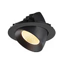 SLV ceiling recessed luminaire NUMINOS® GIMBLE XL suitable for VDU workstation IP20, black, lacquered dimmable